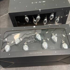 2 Sets Pottery Barn Silver Mercury Mini LED Vintage String Lights